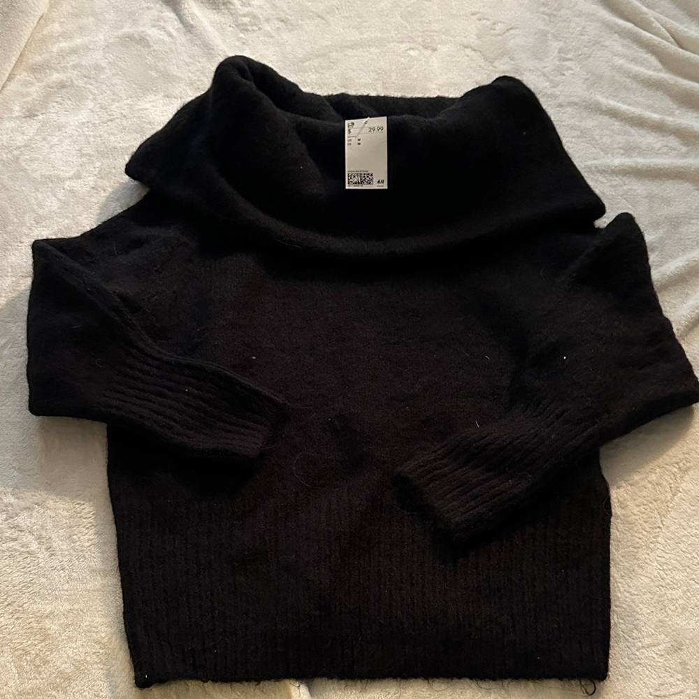 H&M Black Cowl Neck Sweater